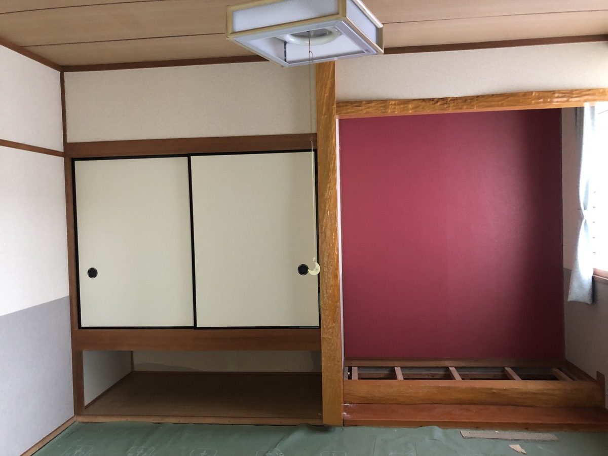 Reform壁紙天井 薩摩川内の内装 表具工事 神風堂